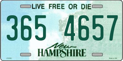 NH license plate 3654657