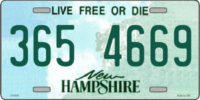NH license plate 3654669