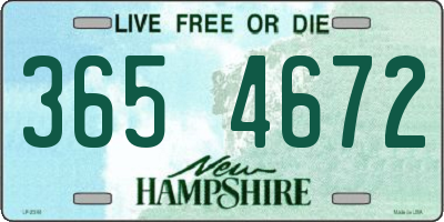 NH license plate 3654672