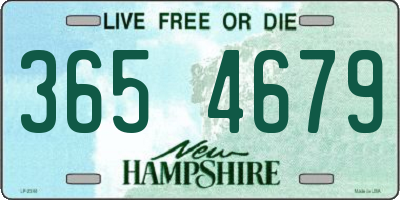 NH license plate 3654679