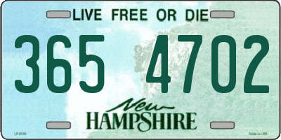 NH license plate 3654702
