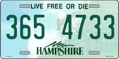 NH license plate 3654733