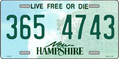 NH license plate 3654743