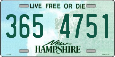 NH license plate 3654751