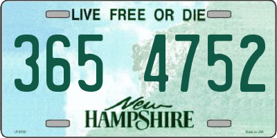 NH license plate 3654752
