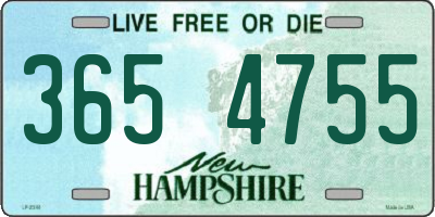 NH license plate 3654755