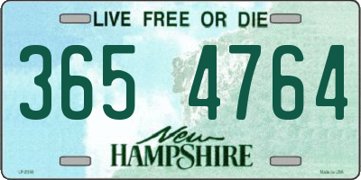 NH license plate 3654764
