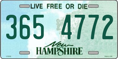 NH license plate 3654772