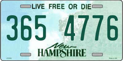 NH license plate 3654776