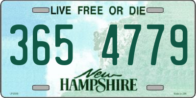 NH license plate 3654779