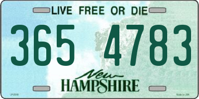 NH license plate 3654783