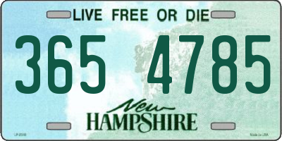 NH license plate 3654785