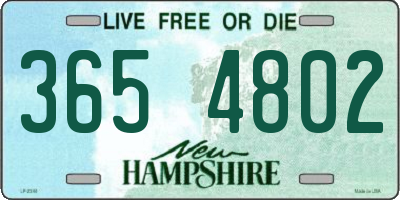 NH license plate 3654802
