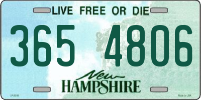 NH license plate 3654806