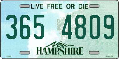 NH license plate 3654809