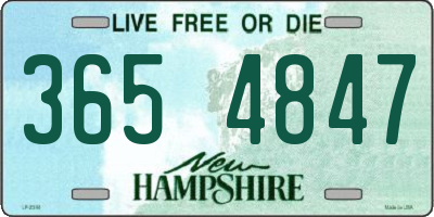 NH license plate 3654847
