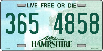 NH license plate 3654858