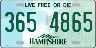 NH license plate 3654865