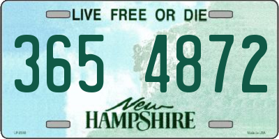 NH license plate 3654872