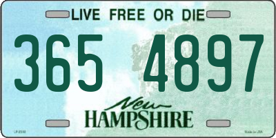 NH license plate 3654897