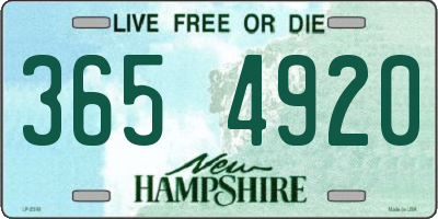 NH license plate 3654920