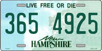 NH license plate 3654925