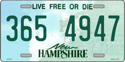 NH license plate 3654947
