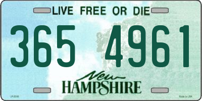 NH license plate 3654961