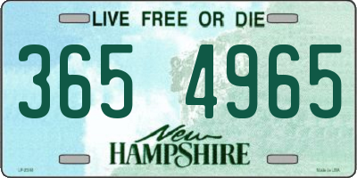 NH license plate 3654965