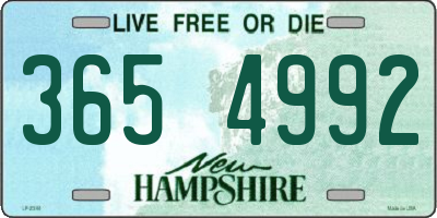 NH license plate 3654992