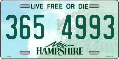 NH license plate 3654993