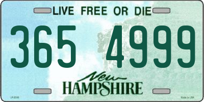 NH license plate 3654999