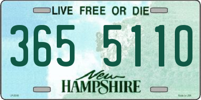 NH license plate 3655110