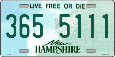 NH license plate 3655111