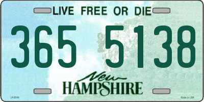 NH license plate 3655138