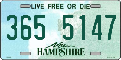 NH license plate 3655147