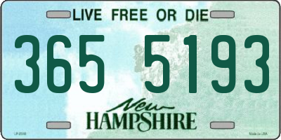 NH license plate 3655193