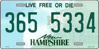 NH license plate 3655334