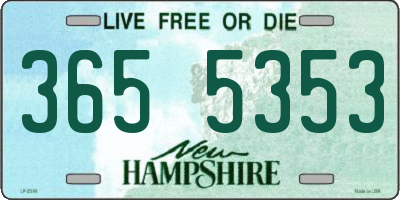 NH license plate 3655353