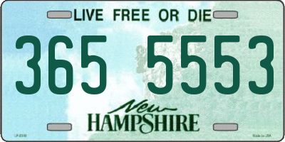 NH license plate 3655553