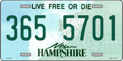 NH license plate 3655701