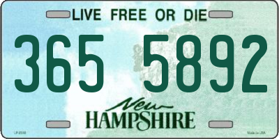 NH license plate 3655892