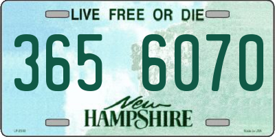 NH license plate 3656070