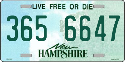 NH license plate 3656647