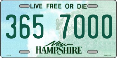 NH license plate 3657000