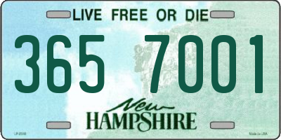 NH license plate 3657001