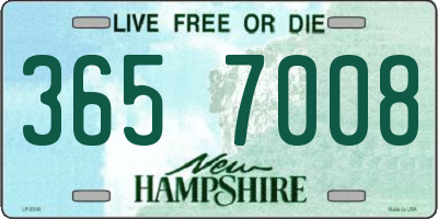 NH license plate 3657008
