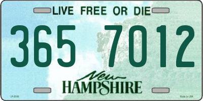 NH license plate 3657012