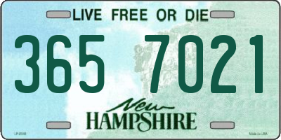 NH license plate 3657021