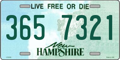 NH license plate 3657321